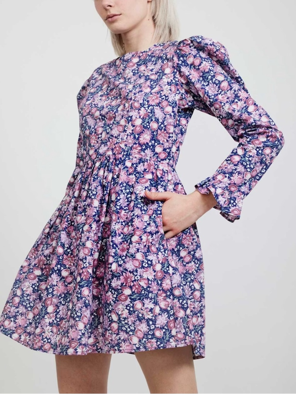 BATSHEVA x Laura Ashley Square Neck Mini Prairie Dress Archive Print Inglesham 8